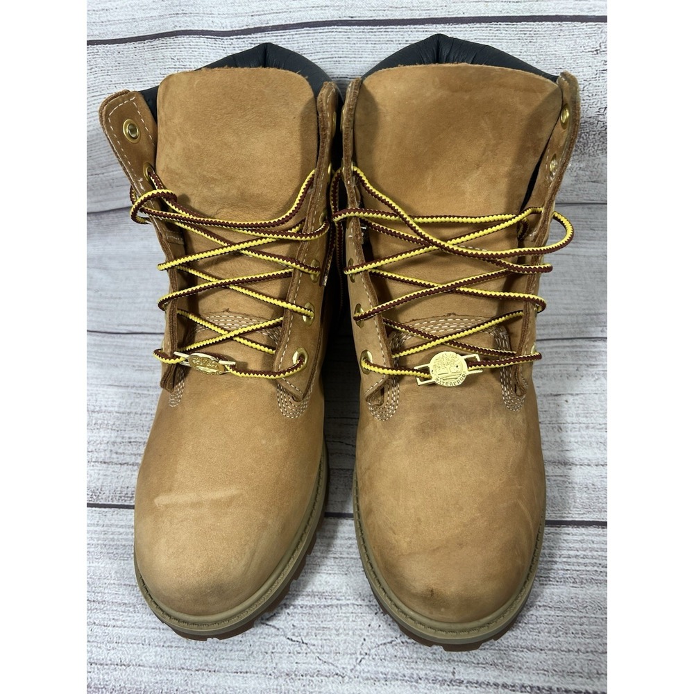 Timberland Premium 6-Inch Waterproof Boots Wheat Nubuck Boys Size 5.5Y (US)